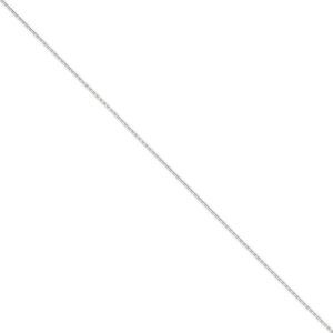1.4mm, 14k White Gold, Diamond Cut Cable Chain Anklet, 10 Inch
